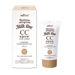 СС-Крем для лица Белита Milk line Протеины молодости Сияние совершенства 10 в 1 SPF 15 30 мл СС-Крем для лица Белита Milk line Протеины молодости Сияние совершенства 10 в 1 SPF 15 30 мл